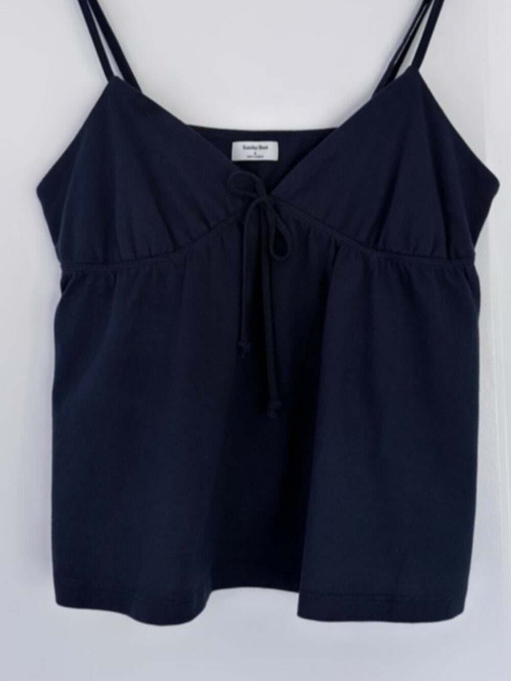 Navy Babydoll Cami Top - Size S - 100% Cotton